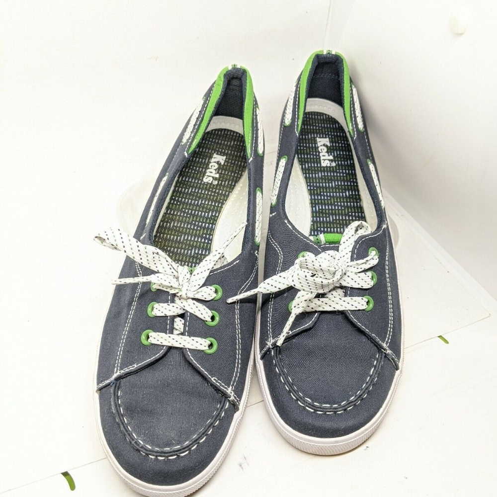 Keds Canvas Blue Green Lace-up Loafers sz 11 Boat